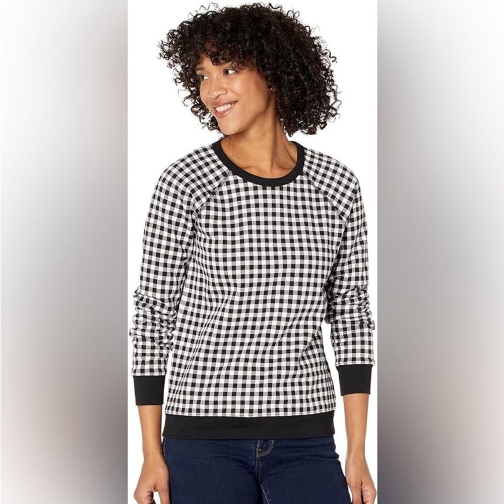 Draper James Black and White Gingham Sweatshirt